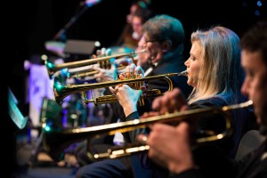 The trumpeters: l to r, Stephan Berry, Chuck Dalton, Cameron Handel, Kevin Hackler