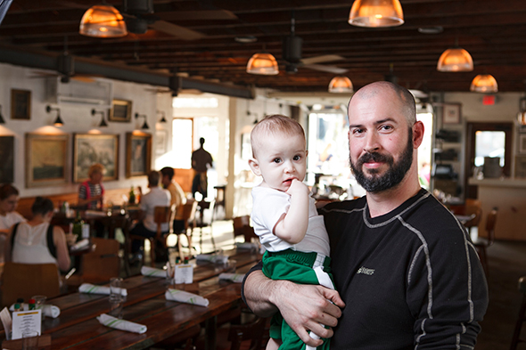 Chef Geoff Rhyne and his son