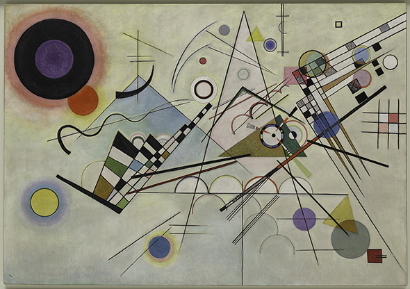 Vasily Kandinsky (1866-1944); Composition 8, July 1923; Komposition 8 Oil on canvas; 55 1/8 x 79 1/8 inches (140 x 201 cm); Solomon R. Guggenheim Museum, New York; Solomon R. Guggenheim Founding Collection, By gift; 37.262