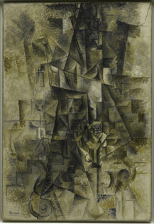ablo Picasso (1881-1973); Accordionist, Céret, summer 1911; L’accordéoniste; Oil on canvas; 51 1/4 x 35 1/4 inches (130.2 x 89.5 cm); Solomon R. Guggenheim Museum, New York; Solomon R. Guggenheim Founding Collection, By gift; 37.537